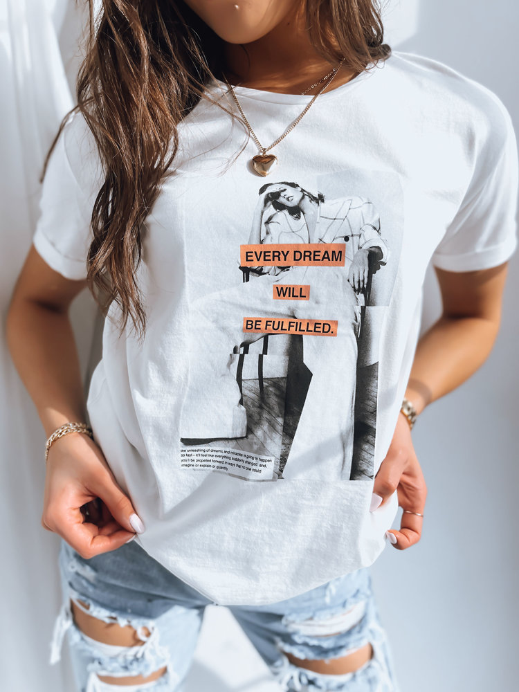 T-shirt damski EVERY DREAM ecru Dstreet RY2144 Dstreet
