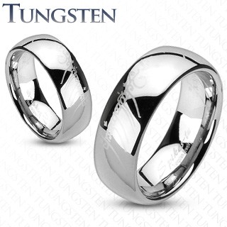 Obrączka z wolframu - srebrna, styl Władcy Pierścieni - Rozmiar : 60  Biżuteria e-shop