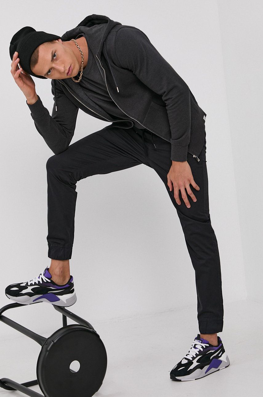 Solid Spodnie męskie kolor czarny joggery !Solid
