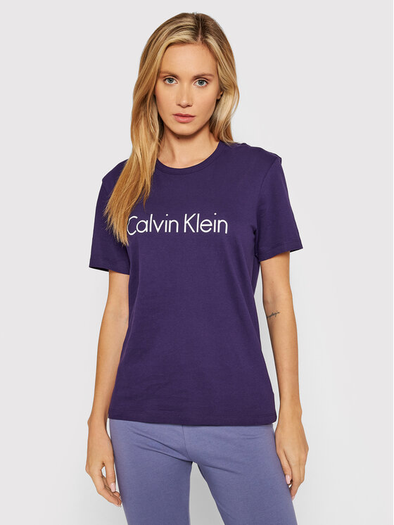 T-Shirt 000QS6105E Fioletowy Regular Fit Calvin Klein Underwear