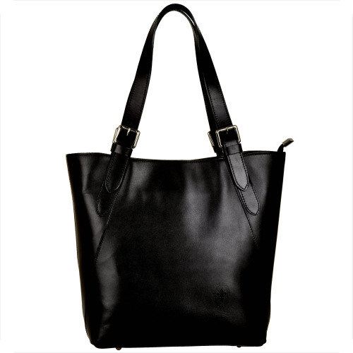 Torebka skórzana shopper bag czarna xl genuine leather Genuine Leather