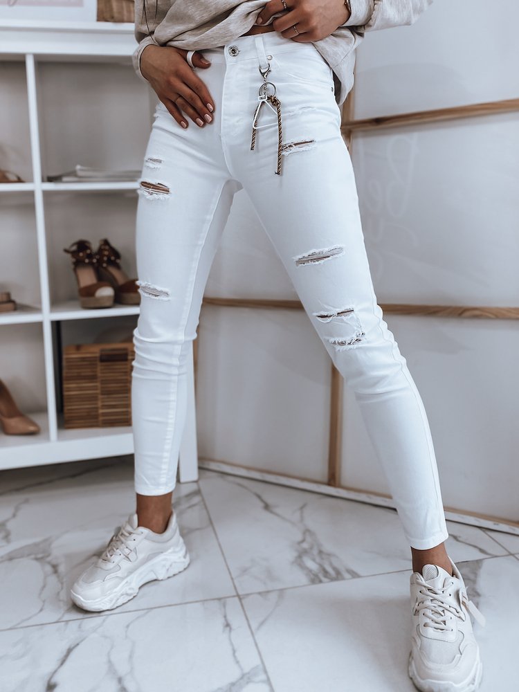 Spodnie damskie jeansowe VIVA białe Dstreet UY0846 Dstreet