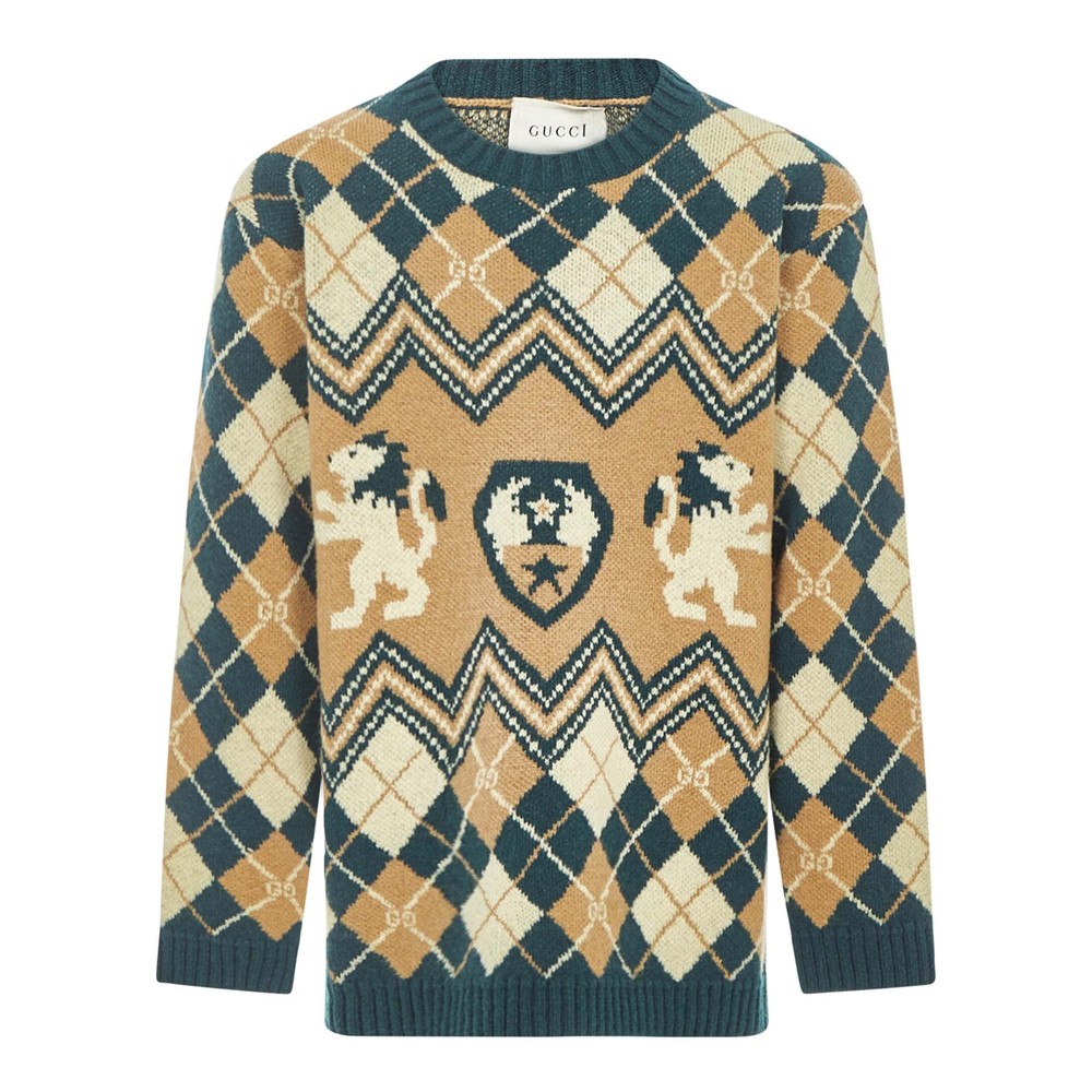 Gucci, Sweter Beżowy, male, GUCCI