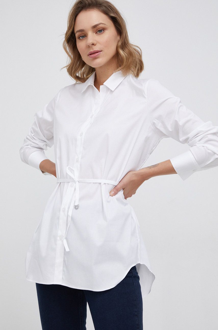 Calvin Klein Koszula damska kolor biały regular z kołnierzykiem klasycznym Calvin  Klein