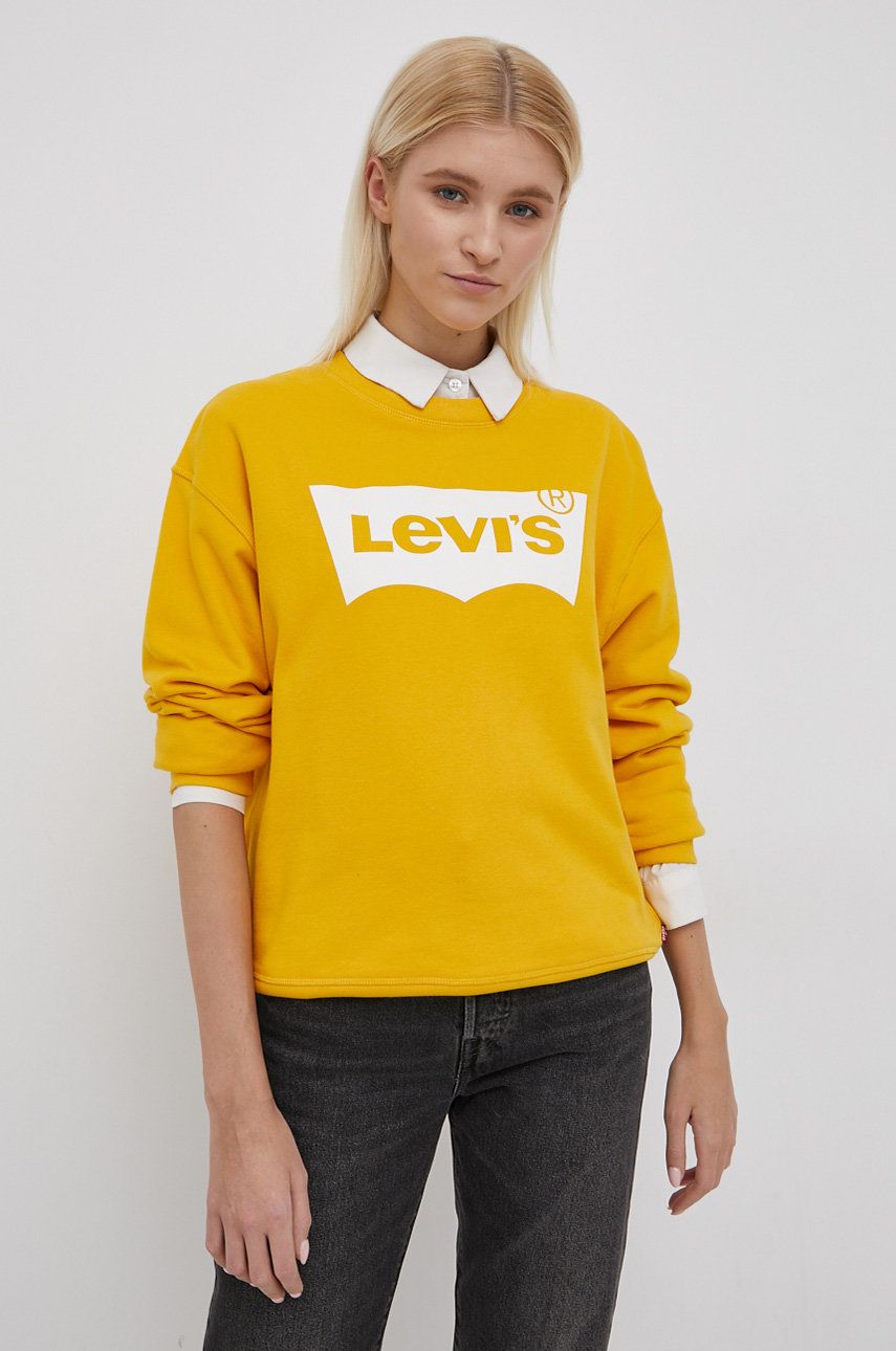 Levi's Bluza bawełniana damska kolor żółty gładka Levi's