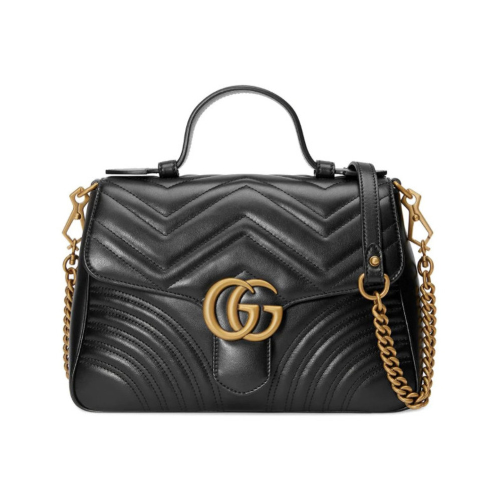 Gucci, GG Marmont Large Top Handle Bag Czarny, female, Gucci