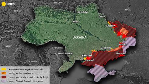 Aktualna sytuacja militarna w Ukrainie, fot. Onet