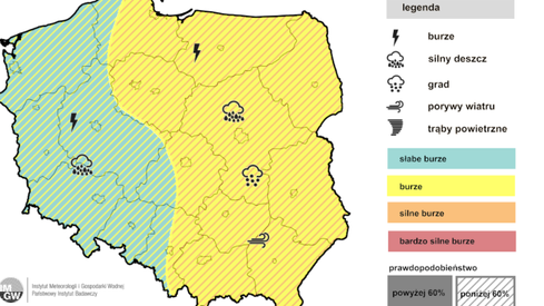 Prognoza burz na noc z czwartku na piątek