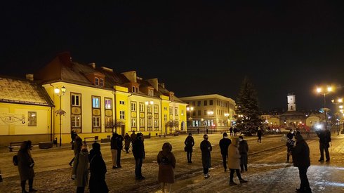 Protestujący w Białymstoku.