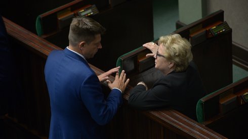 Debacie przysłuchuje się I prezes SN Małgorzata Gersdorf (PAP/Marcin Obara)