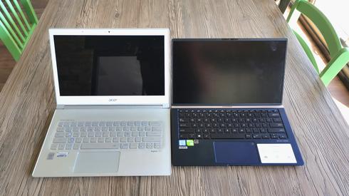 Acer S7-392 po lewej, Asus ZenBook 14 po prawej
