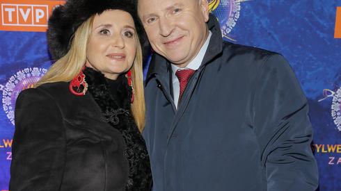 Jacek Kurski z żoną na ściance prasowej 