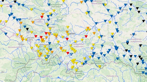 Sytuacja hydrologiczna na rzekach (IMGW)