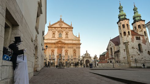 Opustoszały Kraków z powodu koronawirusa./ fot. Artur Widak/NurPhoto via Getty Images