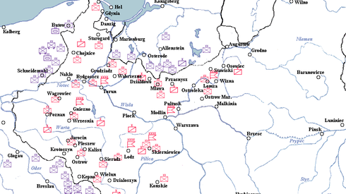 Rozmieszczenie polskich I niemieckich dywizji 1 września 1939 r.