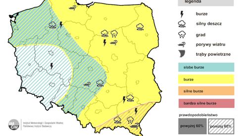 Prognoza burz na wtorek, 27 lipca