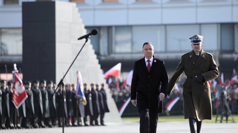 Andrzej Duda na pl. Piłsudskiego (fot. PAP)