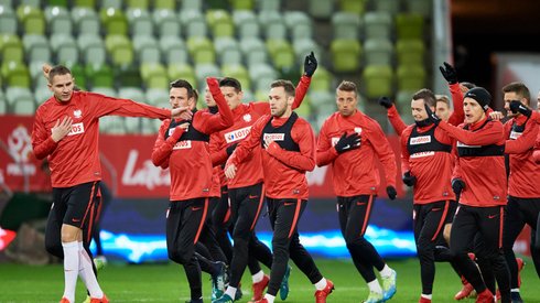 Reprezentanci Polski podczas wczorajszego treningu na Stadionie Energa w Gdańsku. źr.PAP/Adam Warżawa