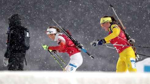 Monika Hojnisz podczas biegu sztafetowego. Autor: PAP/Grzegorz Momot