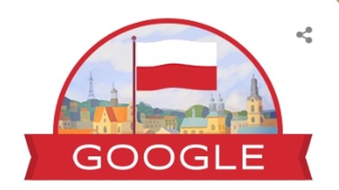 Wyszukiwarka Google z okazji Narodowego Święta Niepodległości zmieniła logo na stronie głównej na biało-czerwoną flagę powiewającą na tle krajobrazu Przemyśla. 