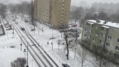 Burza śnieżna w Warszawie (fot. Jaśmina Marczewska, Onet)