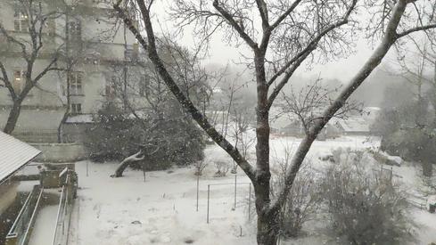 Burza śnieżna w Krakowie (fot.  Anna Chabuda, Onet)