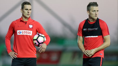 Arkadiusz Milik i Piotr Zieliński (fot. Newspix/Łukasz Grochala)