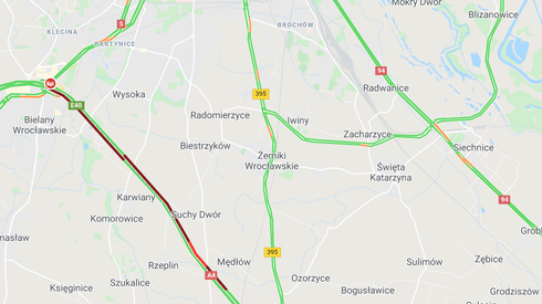 Korki także w okolicach Wrocławia na A4 i E40