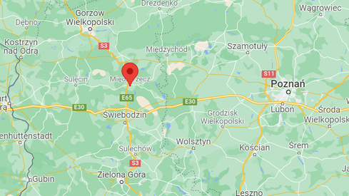 Międzyrzecz w woj. lubuskim (Google Maps)