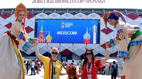 Otkrytije Arena w Moskwie niedawno gościła reprezentacje Polski i Senegalu. Dziś Belgowie zagrają tam z Tunezją (fot. PAP/EPA)