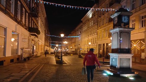 Centrum Szczecina tuż przed godziną 19, fot. Alicja Wirwicka