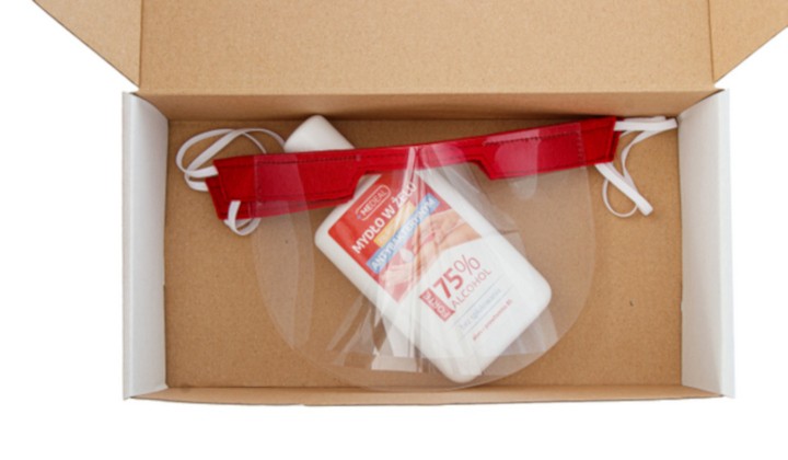 2 sztuki mini przyłbic dla dzieci + żel antybakteryjny 130 ml GRATIS