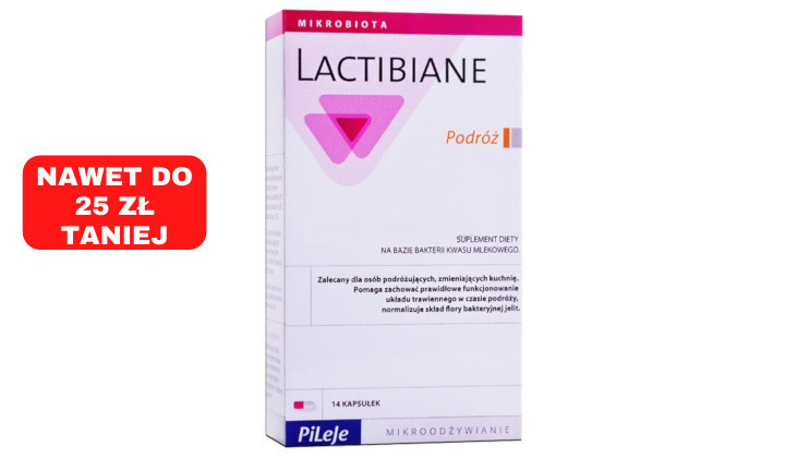 Probiotyk Lactibiane Podróż na problemy trawienne podczas podróży