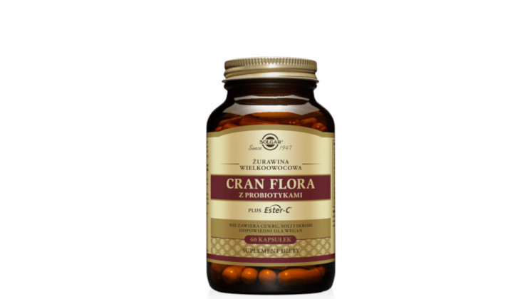 Żurawina Cran Flora 800 mg z probiotykami i witaminą C na infekcje dróg moczowych