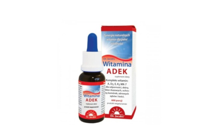 Witaminy ADEK - suplement z witaminą A, D3, E i K2 w kroplach