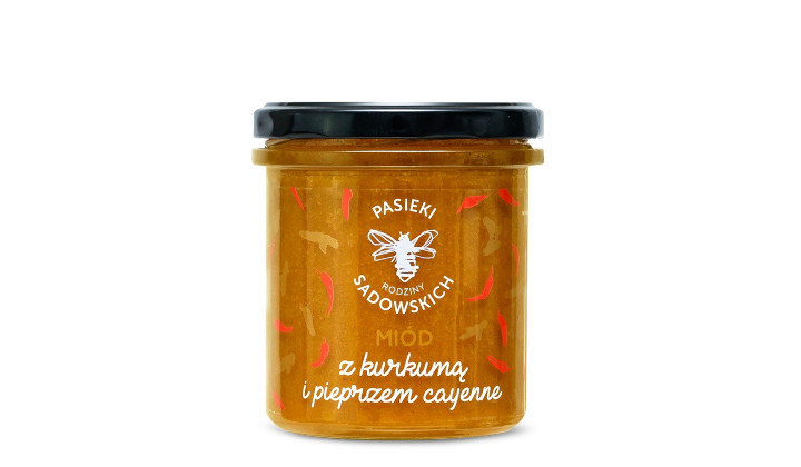 Miód z kurkumą i pieprzem cayenne Pasieka Sadowskich