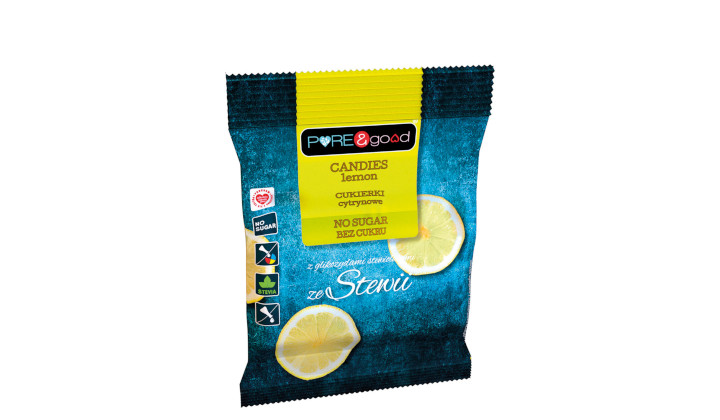 Cukierki ze stewią PURE&good 50g - cytrynowe
