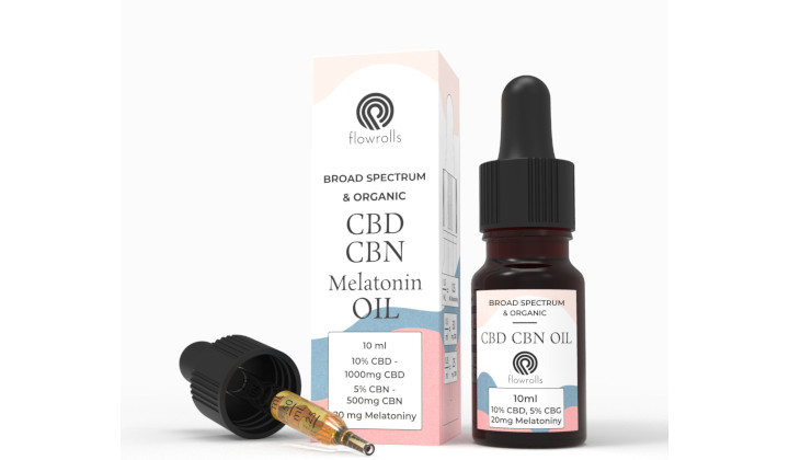 Olejek konopny broad spectrum & organic CBD 10% + CBN 5% + melatonina