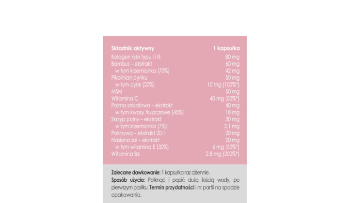 Włosy, skóra, paznokcie - suplement diety Panaseus