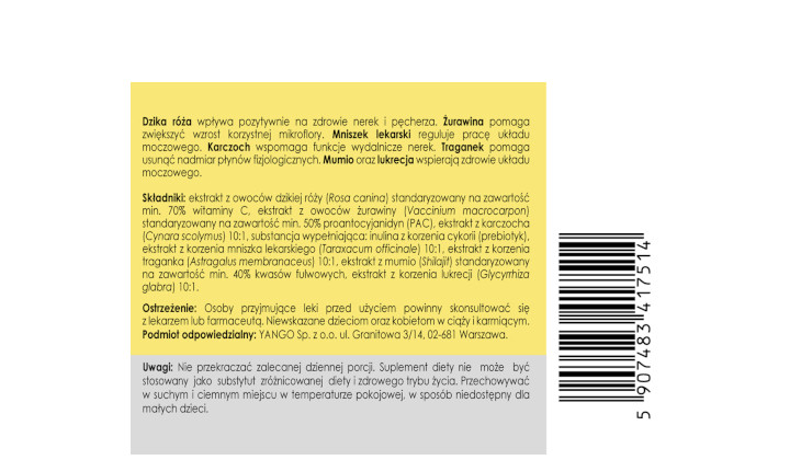 Zdrowy pęcherz - suplement diety Panaseus