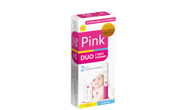 Test ciążowy Pink DUO - test strumieniowy + test płytkowy