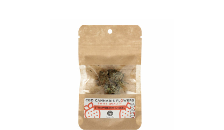 Susz konopny CBD Strawberry Diesel Flowrolls o smaku truskawkowym