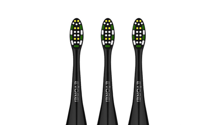 Zestaw trzech końcówek do szczoteczki Evorei Sonic UV PRO – medium