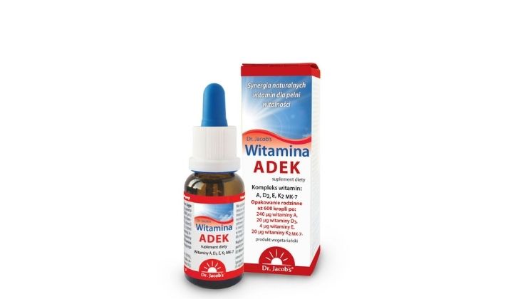 Witaminy ADEK - suplement z witaminą A, D3, E i K2 w kroplach