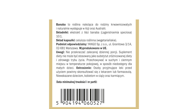Liść banaba - suplement diety YANGO