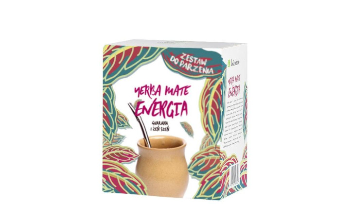 Zestaw: Yerba mate z guaraną i żeń szeniem + bombilla i naczynko