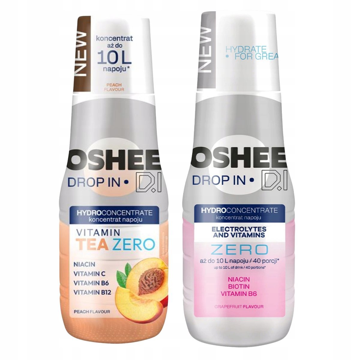 Koncentraty do Saturatora OSHEE Grapefruit Zero + Tea Peach Zero