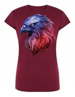 Koszulki i topy damskie - T-Shirt damski kolorowy nadruk głowa ORZEŁ r.M - miniaturka - grafika 1