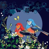 Kartki okolicznościowe i zaproszenia - Swarovski Clear Creations Karnet okolicznościowy Ptaszki i motylek - miniaturka - grafika 1