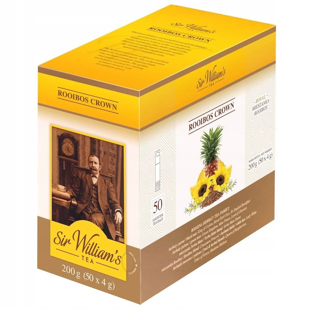 Sir William's Rooibos Crown 50x4g herbatka z czerwonokrzewu z ananasem